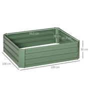Set of 2 Green Raised Garden Beds 291L Each Ideal for Flowers and Herbs Outdoors
