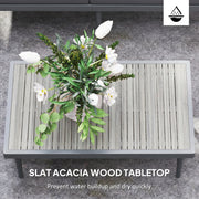 3 Piece Garden Furniture Set with Wide Cushioned Seats and Coffee Table Grey Outsunny