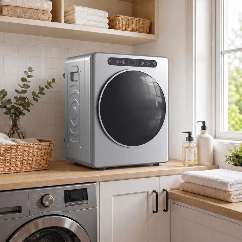 HOMCOM 5kg Compact 40-60℃  Tumble Dryer - Silver Tone