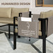 4 Piece Metal Garden Furniture Set with Glass Table and Cushions Khaki by Outsunny