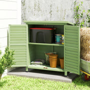 Wooden Garden Storage Shed With Double Doors Ideal For Tools And Equipment Green Outsunny