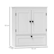 Wall Mounted Bathroom Cabinet With Adjustable Shelf For Organised Storage, White