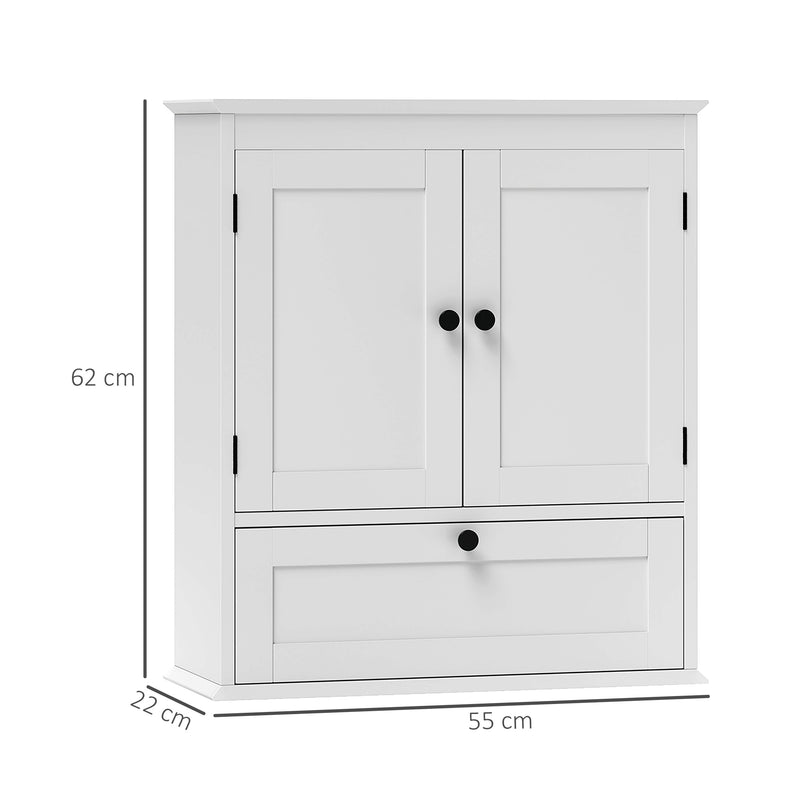 Wall Mounted Bathroom Cabinet With Adjustable Shelf For Organised Storage, White