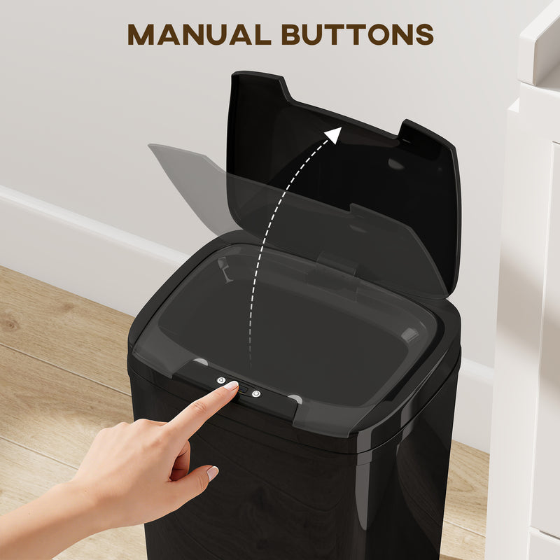 Automatic Sensor Kitchen Bin 15L Touchless and Hygienic Waste Solution for Home Black AOSOM