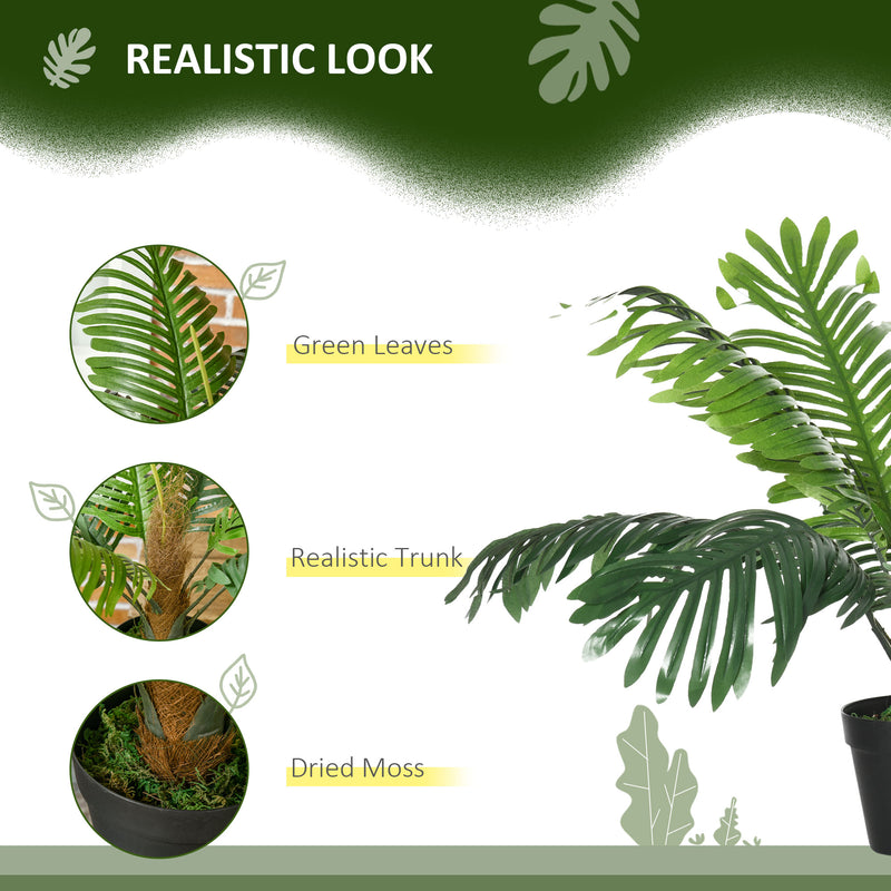 2 Pack 60cm Artificial Palm Trees with Nursery Pots for Indoor and Outdoor Use Green