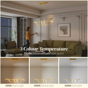 Ceiling Pendant Light with Adjustable Colour Temperatures Ideal for Living Room Gold Tone AOSOM