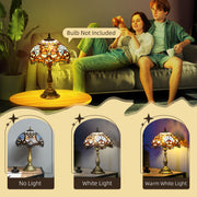 Handcrafted Stained Glass Table Lamp for Living Room or Bedside Zinc Alloy, Multi Coloured