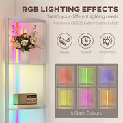 5 Tier LED Floor Lamp With Shelves And Remote Control For Living Room Or Bedroom Grey