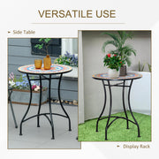 Outsunny Φ60cm Mosaic Outdoor Patio Table - Red AOSOM