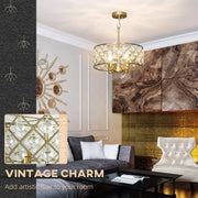 Four Bulb Crystal Chandelier Light Fixture Adds Elegance To Dining Room or Lounge Gold
