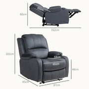 Black Microfibre Manual Reclining Armchair With Footrest by HOMCOM