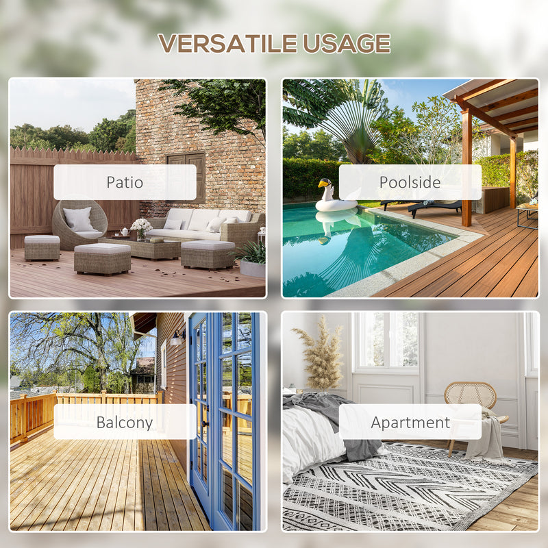 Set of 4 Foldable Metal Garden Chairs Outdoor Patio Dining Seats Charcoal Grey by Outsunny