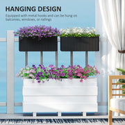 Set of Two Black Rattan Effect Planters for Garden and Patio by Outsunny