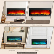 Glass Panel Convector Heater 1800W with Adjustable Flame and Temperature Control by Homcom