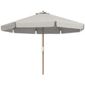 Grey 3.3m Wooden Garden Parasol with Elegant Design by Outsunny