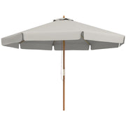 Grey 3.3m Wooden Garden Parasol with Elegant Design by Outsunny