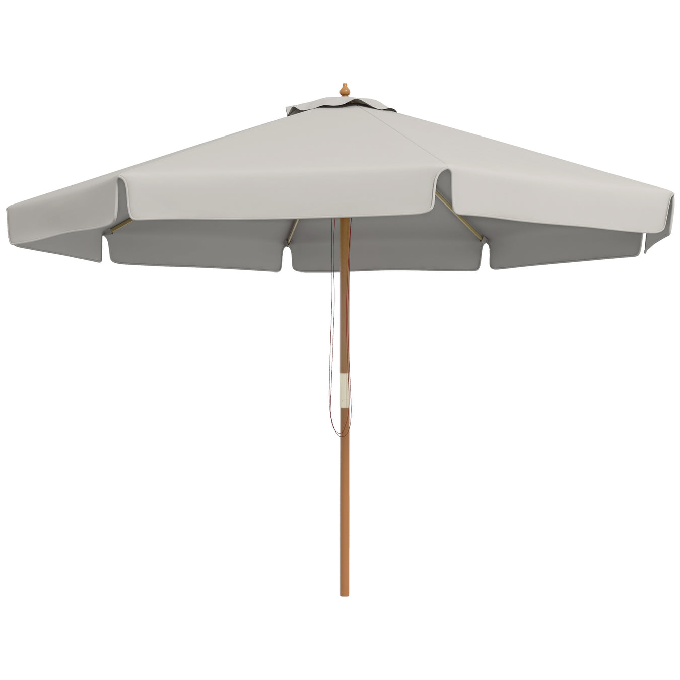 Grey 3.3m Wooden Garden Parasol with Elegant Design by Outsunny