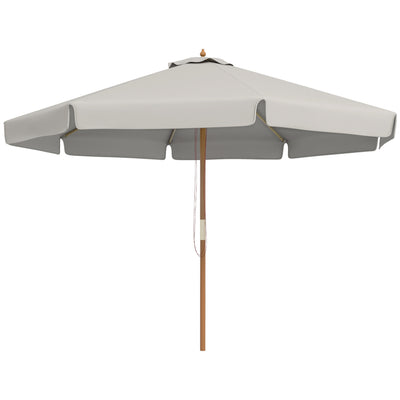 Grey 3.3m Wooden Garden Parasol with Elegant Design by Outsunny