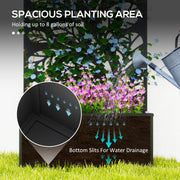 Black Outdoor Metal Planter With Trellis Ideal For Climbing Plants And Garden Display