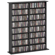 Black Media Storage Cabinet Holds 720 CDs or 396 DVDs with Adjustable Shelves