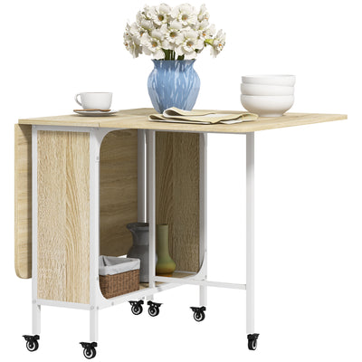 Extendable Six Seater Drop Leaf Dining Table Ideal for Family Meals Natural White