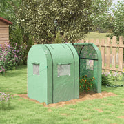 Portable Tomato Greenhouse With Roll Up Doors and Mesh Windows For Outdoor Growing Green