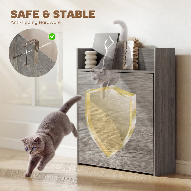 Extendable Folding Dining Table with Storage Shelves for Small Spaces Grey Wood Effect