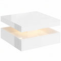Coffee Table with LED Mood Lighting and Storage Shelf for Organised Living Room High Gloss White