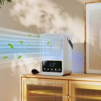 Desk Fan and Humidifier for Cool Comfortable Workspace with Touch Controls Black AOSOM