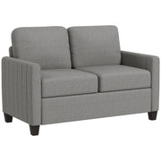 Light Grey 2 Seater Fabric Sofa Comfy Upholstered Loveseat with Spring Cushion by HOMCOM