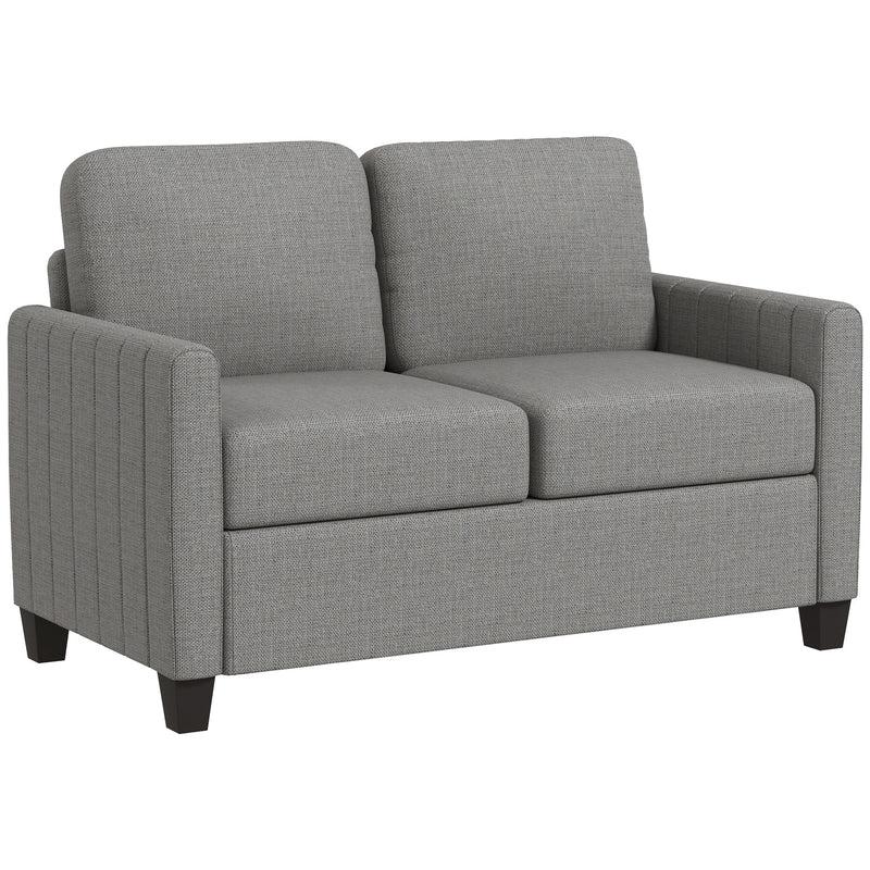 Light Grey 2 Seater Fabric Sofa Comfy Upholstered Loveseat with Spring Cushion by HOMCOM