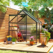 Walk-In Polycarbonate Greenhouse 192 x 131cm Weather Resistant Garden Grow House by Outsunny