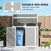 Light Grey Lockable Garden Storage Shed for Tools and Wheelie Bins with Openable Lid by Outsunny