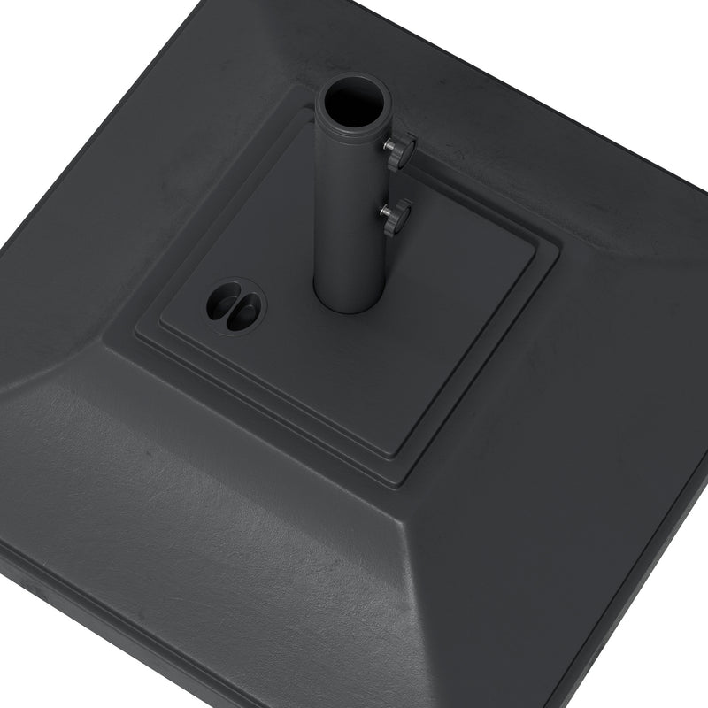 Black 60kg Garden Parasol Base With Wheels Fillable With Water Or Sand For Stability