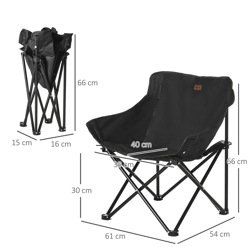 Folding Camping Chair Lightweight and Portable with Carry Bag for Easy Transport Black