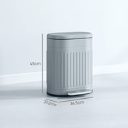 20L Metal Kitchen Bin with Soft Close Lid Ideal for Home or Office Use Grey