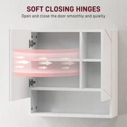 White Wall Mounted Bathroom Cabinet with Shelves for Storage and Organisation
