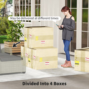 5pc Rattan Outdoor Lounger Furniture Set with Cushions in Charcoal Grey by Outsunny