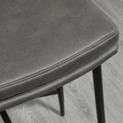 Set of 2 Industrial Bar Stools with Curved Seat for Kitchen or Dining Room Grey