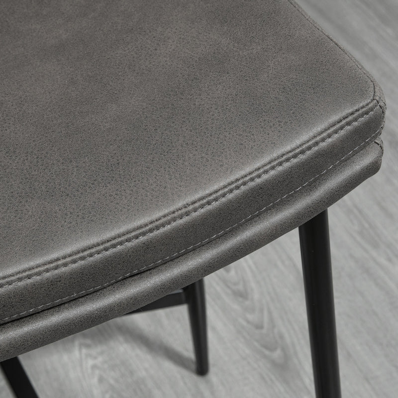 Set of 2 Industrial Bar Stools with Curved Seat for Kitchen or Dining Room Grey