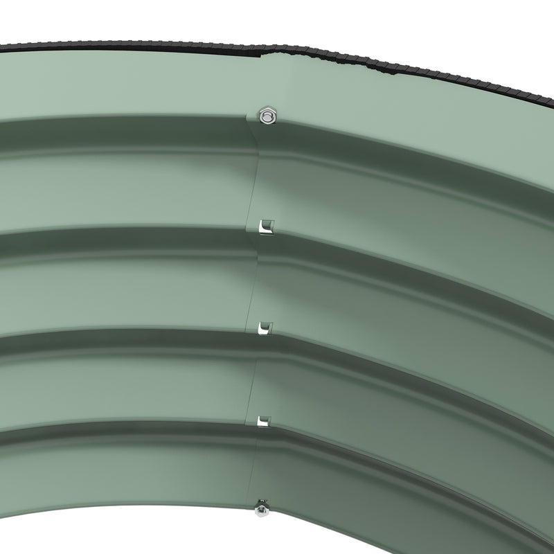 Set of 2 Green Metal Raised Garden Beds With Safety Edging Ideal for Growing Vegetables