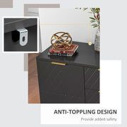 Sideboard with 3 Drawers and Adjustable Shelves for Storage in Living Room Black