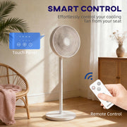 Pedestal Fan with Remote and Timer for Custom Home Cooling White AOSOM