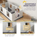 Two Room Whelping Box for Small Dogs with Pad Clear Panels Adjustable Entrance by PawHut