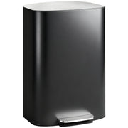 50L Pedal Kitchen Bin with Soft Close Lid and Removable Inner Bucket for Home Black