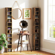 Tall Narrow CD Media Storage Tower Rustic Brown by HOMCOM