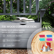 Grey Two Seater Wooden Garden Storage Bench With Storage by Outsunny