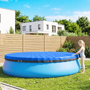 Round Pool Cover for 270–280 cm Above Ground Pools Keeps Water Clean Blue AOSOM
