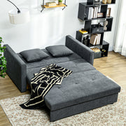 2 Seater Convertible Sofa Bed With Hidden Storage For Living Room Or Guest Room Dark Grey