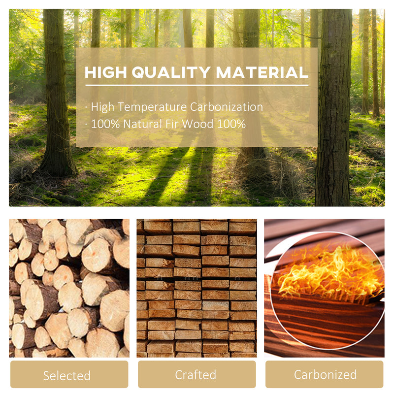 Natural Wooden Adirondack Rocking Chair Reclining Garden Armchair by Outsunny